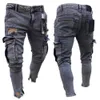 Pantaloni da uomo Autunno Jeans da uomo Casual 2021 Moda sfilacciata Slim Fit Denim lungo Hole238z