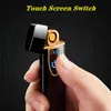 New Accessories USB Rechargeable Lighters Electronic Lighter Flameless Flameless Touch Screen Switch Colorful Windproof Lighter 9054