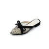 web celebrity with lace white gauze muller shoes pointed baotou flat shoes half dragged outside wear cool slippers X1020