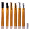 100Pieces/Lot 10ML Portable Brown Glass Perfume Bottles Atomizer Contenitori cosmetic vial for Essential Oil