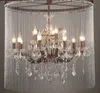 Lustre en cristal de cage à oiseaux de pays américain personnalité créative nordique simplicité moderne salle d'exposition de hall de salon