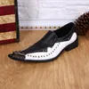 Sapatos de vestido Sapato Social Masculino Couro Preto Aço apontado Toe Formal Masculino Couro Genuíno negócio Oxford Italian Hen