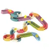 Barns Diy Baby Bad Leksaker Vägg Sugkopp Marmor Race Run Track Badrum Badkar Kids Spela Vattenspel Toy Set för barn LJ201019