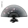 Hela 50pcslot fällbara handfläktstyg Floral Bambu Pocket Fan Mariage Wedding Box Decor13697257