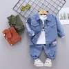 春の秋の子供の服の男の子の女の子ジャケットTシャツパンツ3PC/セットキッズ幼児トラックスーツ幼児