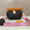 7A Designer-Damentasche aus echtem Leder, Handtasche, Damen-Geldbörse, Clutch, Luxus-Umhängetasche, Umhängetasche, Seriennummer, Kette, drei in einer Blume