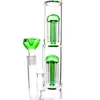 Hookahs Honeycomb bong 18.8mm joint water pipes two layer 8-arms dome perculator Blue color with ice catcher