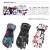 Ski Gloves Printed Men Women Winter Thicked Warm Waterproof Anti-slip Cycling Motorcycle 3 Fingers TouchScreen Snowboard Gloves1