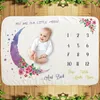 Baby Blanket Flannel Newborn Milestone Blankets Photo Shooting Background Cloth Infants Monthly Growth Towel Swaddle Photograph Props DW6382