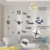 DIY grote wandklok modern ontwerp 3D sticker stille home decor woonkamer acryl kwarts horloge y200110