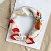 Brand 2022 Women Neck Hair Hijab Foulard 100% Mulberry Lovely Silk Scarf Square Headband Fashion Print Neckerchief Scarves Y220228