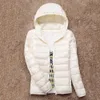 Nouveau hiver chaud ultra léger 90% blanc canard doudoune femmes manteau avec sac femmes minces à capuche automne vestes manteau marque T200319