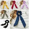 Ponytail Scrunchies Hairband Solid Chiffon Hair Ties Rope Long Ribbon Ponytail Scarf Girls Elastic Hair Bands Hair Accessories DW6379