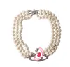 Hot Selling Planetary Heavy Industries Three-layer Pearl Necklace Female Full Diamond Satellite Clavicle Chain Retro Necklace Bridal Wedding