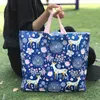 50 sztuk / opakowania niestandardowe wydrukowane logo ECO przenośne torby opakowania Cute jelenie niebieski prezent plastikowe torby na zakupy detaliczne