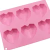 Tredimensionella silikonformar Kärlek Hjärtformad Ice Cube Chokladkaka Dekorerande mögel Multi Färg Återanvändbara DIY-formar 4 6MH G2