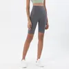 LU-26 Dikişsiz Yoga Şort Koşu Spor Yoga Pantolon Yüksek Bel Çıplak Beş Nokta Sıkı Spor Giyim Kadın Egzersiz Tayt Golf Biker Şort