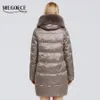 Miegofce Winter New Women's Cotton Cot with Stylish Fur Collar Rex Rabbit Long Jacket Winter Women Parkas Windproof Jacket 200928