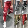Mode-Automne Hommes surdimensionnée XXL Hip hop Harem Joggings Homme multi-poches réfléchissantes à rayures danse Sweatpants Pantalon Streetwear