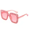 Lunettes de soleil brillant diamant femmes carrées carrées de lunettes cristallines flash strass de soleil jumelles bling miroir de la marque 7328191