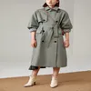 UK Brand new Fashion Fall Autumn Casual Double breasted Simple Classic Long Trench coat with belt Chic Female windbreaker 201111