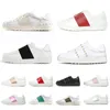 Valentino  Orijinal Lüks Tasarımcılar Elbise Ayakkabı Erkekler Kadınlar Için Tüm Siyahlar Spike Beyaz Kırmızı Pembe Erkek Bayan Moda Sneakers Eğitmenler Boyutu 35-46