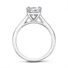 Pure 925 Sterling Zilveren Sieraden voor Dames Ringen Halo Enkele steen 2.5 CT Wedding Engagement Gift 211217