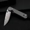 Chris Reeve Sebenza 21 Lâmina Damasco Cabo de titânio Faca dobrável tática para acampamento ao ar livre Caça Survival Utility EDC Canivete UT85