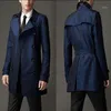 Trench da uomo Trench 2021 Moda uomo Slim Long Breeded Giabbio Breakbreaker High-End Personalità Big Cappotto1