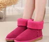 Moda clásica Aus U5854 corta Mini mujer botas de nieve Cachemira tejer piel de vaca piel de oveja mantener caliente bota cumpleaños Navidad regalos U5854G