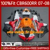 Honda CBR 600 RR CC F5 600CCレッドブラック2007 2008ボディワーク70N.126 CBR600 RR CBR 600RR 600F5 CBR600RR 07 08 CBR600F5 2007-2008注入型フェアリング