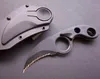 Specialerbjudande Karambit Kniv 440c Svart Serrated Blade Full Tang ABS Plasthandtag Fasta bladklok Taktiska knivar med KYDEX