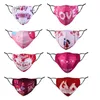 Concepteurs de masque de Saint Valentin Masques romantiques pour le visage Couple adulte Masques de Saint Valentin heureux Imprimé anti-poussière Rouge Amour Masque de bouche réglable