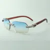 Direct s mikropavierte Diamant-Sonnenbrille 3524024 mit Tiger-Holzbügeln, Designer-Brille, Größe 18–135 mm239T