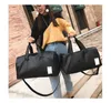 Sport Pu Leather Gym Male Bag Top Female Sport Shoe Bag for Women Fitness Over Outside Yoga Bag Small Big Travel bags Black Q0705