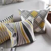 Cover cuscino in stile scandinavo Decorazione per la casa Cuscini decorativi geometrici Copri da cuscinetti da lancio zebra Caspetta grigia gialla 207R