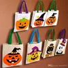 Borsa per Halloween Borsa per caramelle Borsa per organizer Borsa per regalo stampata con zucca nera per bambini Borse per sacchi di Halloween per bambini Forniture per feste WVT0562