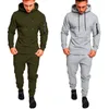 Casual Joggers Mens Tracksuits 2 stycken Set Höst Hooded + Byxor Camouflage Suit Gym Zipper Sportkläder Svettpassar Mäns Kläder