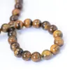144pcs / lot 8mm Perles de pierre naturelle en pierre jaune oeil de tigre jaune perles lâches pour la fabrication de bijoux bricolage