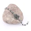 Charm Armband Kinel Vintage Rose Flower Crystal Bangles For Women Trendy Romantic Jewelry Silver Color Fashion Armband1