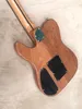 Nuova chitarra elettrica acustica personalizzata di vendita calda, impiallacciatura di acero tigrato, vernice colorata in legno, vendita diretta in fabbrica