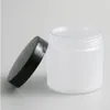 200 g frosted lege huisdier potten met zwarte witte heldere plastic schroefdeksels 6.66oz cosmetische crème make-up containers verpakking