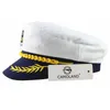 Cappelli a tesa larga Capitano adulto Costume Barca Yacht Nave Marinaio Cappello della marina Cappello Party Cosplay Cap Mare Canottaggio Vestito operato nautico Drop5462583254828