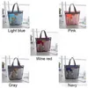 Portable Mesh Transparent Toiletry Handbag Large Capacity Cosmetic Organizer Bags Outdoor Travel Beach Bag Makeup Tote Bag WVT1557 T03