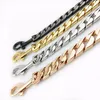 Dog Leash Pet Collar Lead Stainless Steel Super Strong Gold Collar Chain Customized Bulldog Pitbull Large Dog Collar Leash LJ201113