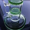 Amber Blue Green Heady Glass With Triple Honeycomb Hookahs Straight Tube Glass Bong Dab Rigs Ice Catcher Water Pipes Oil Rig WP525