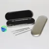 Titanium Dry Herb Dabber Gereedschap DAB Tool Set met Silicone Wax Dab Container Zipper Case Rainbow 5 Styles DAB Tool