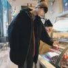 Vinterprivatänkare Herrarna Long Parkas förtjockar dragkedja Casual överdimensionerad kvinna huva kappa koreansk streetwear man mode parka 201027