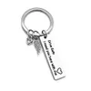 Creatief Keyrings roestvrij staal Ik hou meer van je het einde Ik win paren Keychain Metal Key Holders Party Favor W-00398