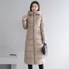 Plus tamaño 4xl 5xl 6xl para mujer chaquetas de invierno con capucha collar de soporte de algodón acolchado abrigo femenino invierno mujeres largo parka cálido espesar 201026